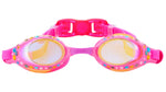 The Bling2O Gemstones Swim Goggles feature pink frames, yellow-tinted lenses, and sparkling crystal accents—perfect for kids who want to make a splash in style.