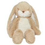 The Bunnies By the Bay Sweet Floppy Nibble 16" Bunny features unbelievably soft plush beige fur, long ears, and a charming white belly as it sits upright against a plain background.