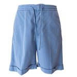 Canali's Elevated Cotton Shorts in light blue feature a drawstring and elastic waistband, stitched hems, ideal for casual wear.