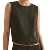 High Neck Hidden Placket Vest - Rosin