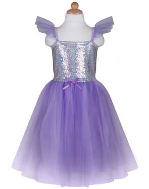The Sequins Princess Dress by Great Pretenders, ideal for special occasions, showcases a glamorous sequined bodice and a tulle skirt, beautifully displayed on a mannequin.