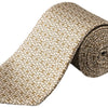 Geometric Print Silk Tie - Beige