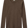Baby Boys' and Boys' Merino Long Sleeve Knitted T-Shirt - Dark Brown