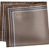 Geometric Silk Twill Pocket Square - Brown