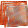 Geometric Silk Twill Pocket Square - Orange