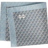 Geometric Silk Oxford Pocket Square - Mid Green/Blue