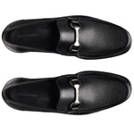 Top view of Gentry Soft Bit Loafers by Magnanni, showcasing a black moccasin design with metallic embellishments.