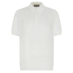 The White Micro-Structured Cotton Polo Shirt by Canali is crafted from micro-textured cotton, featuring a classic collar and buttonless placket, ideal for effortless summer looks.
