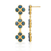 Berry Clover Linear Earrings - Blue Labradorite