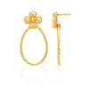 Berry Clover Teardrop Earrings - Gold