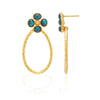 Berry Clover Teardrop Earrings - Blue Labradorite