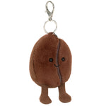 The Jellycat Amuseables Coffee Bean Bag Charm is a cute plush keychain with a smiling face and dangling legs—an ideal bag accessory for coffee lovers.