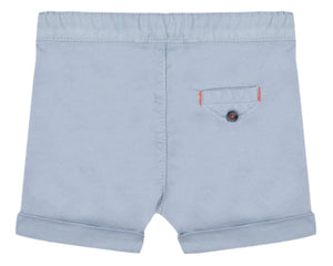 Tartine et Chocolat's Baby Boys' and Boys' Blue Grey Twill Shorts feature cuffed hems and a button-closure back pocket, providing an elegant look for your stylish baby boy.