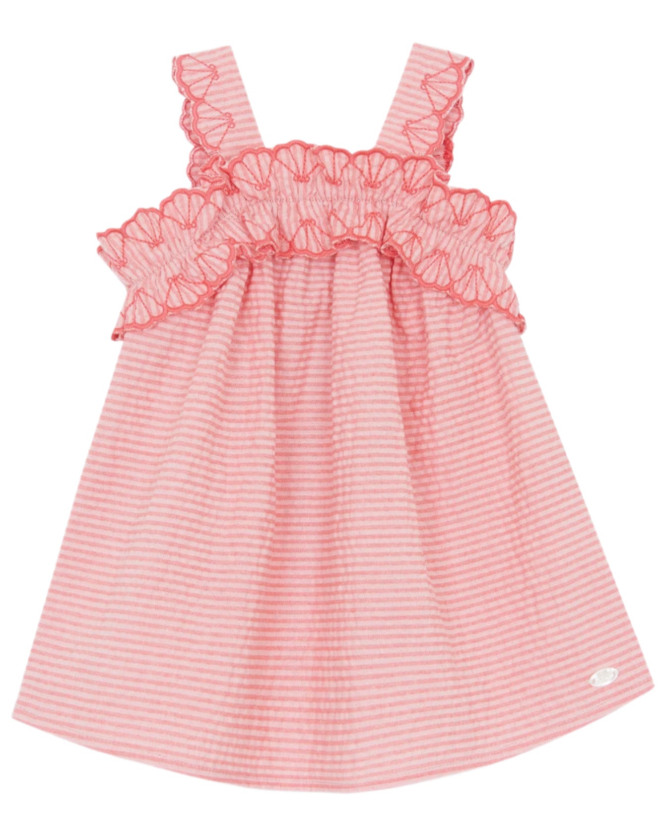 Baby Girl's and Girls' Coral Seersucker Dress - Main Image