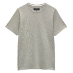 The Rag & Bone Classic Flame Tee is a light grey short-sleeve T-shirt made from durable Peruvian cotton, shown on a plain white background.