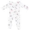 Baby Girls' 2-Way Ruffle Sleeve Zipper Footie - Explorer Puppy Pink