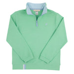 Light green Baby Boys' and Boys' Prepletic™ Hayword Half Zip by The Beaufort Bonnet Company, featuring a blue and white striped inner collar and small embroidered logo on the left chest.