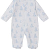 Baby Giraffe Grace Zip Footie - Light Blue