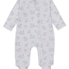Baby Springtime Bunny Fun Zip Footie - Silver