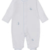 Baby Premier Springtime Bunny Fun Hand Emb. Footie - White/Lt. Blue