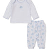 Baby Sweet Sheep Footed Pant Set - Lt. Blue