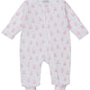 Baby Teddy Bear Time Printed Zip Footie - Pink