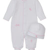Baby Springtime Bunny Fun Footie & Hat Set - White/Pink