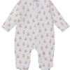 Baby Teddy Bear Time Printed Zip Footie - Brown
