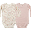 Baby Jersey Bodysuit, 2-Pack - French Garden/Rose Micro Stripe