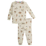 Magnetic Me Baby and Kids' Where The Wild Things Are PJ Set features a long-sleeve, two-piece design in cream RightFit fabric with playful animal print for comfort and fun.
