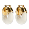 Organic Gold Hoops - Alabaster
