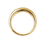 The Nanna Ring by Lie Studio features a slightly irregular, organic circular shape and a classic curved band, gold-plated and shown against a white background.