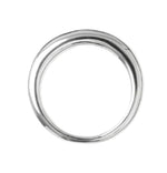 The Nanna Ring by Lie Studio is a smooth sterling silver ring featuring a subtle irregular bend near the top, displayed against a plain white background.
