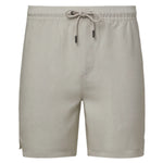 Onia's Air Linen Pull-On Short for men features a plain design in beige, crafted from a linen-tencel blend with an elastic waistband and drawstring closure for a comfortable, tailored fit.