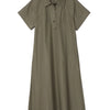 Trapeze Midi Poplin Shirt Dress - Burnt Olive