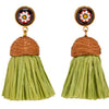 Raffia Earrings - Floral Palm