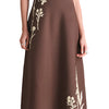 Hailey Raffia Embroidered Knit Dress - Chocolate