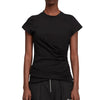 Draped Short Sleeve T-Shirt - Black