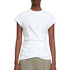 Draped Short Sleeve T-Shirt - White