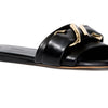 Monogram Slide Sandals - Black