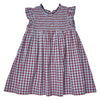 Girls' Stevie Dress - Red Light Blue Check