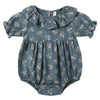 Baby Girls' Collared Romper - Blue Floral