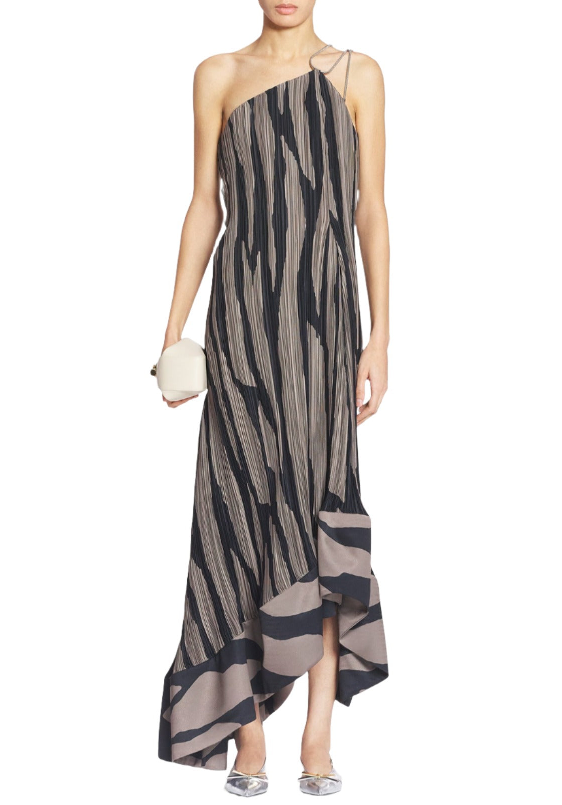 cascadian asymmetric dress Asymmetrical Cascade-Effect this midi dress offers party2025 Simple A-line V-neck Open Color:Canyon Sunset