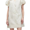 Puff Sleeve Short Shirt Dress - Stone