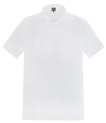 Sid Mashburn White Peruvian pima pique polo shirt displayed on a plain background.