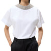 Forever and Always Crystal Collar Shirt - White