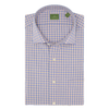 Spread Collar Sport Shirt - Heather Sky/Mango Gingham