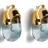 Organic Gold Hoops - Aqua