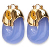 Organic Gold Hoops - Periwinkle
