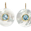 Taj Disc Earrings - Blue Topaz